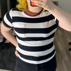 Black & White Stripped T Shirt Size Medium
